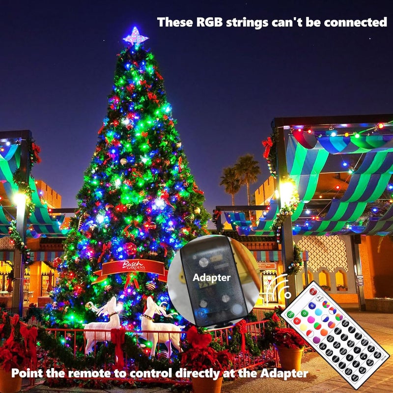 Joomer Pink String Lights Outdoor Valentines Day Decorations - 100FT 300LED RGB String Lights with Remote, Waterproof Outdoor Indoor with Timer Memory Function for Tree, Yard, Christmas Decor - Image 5